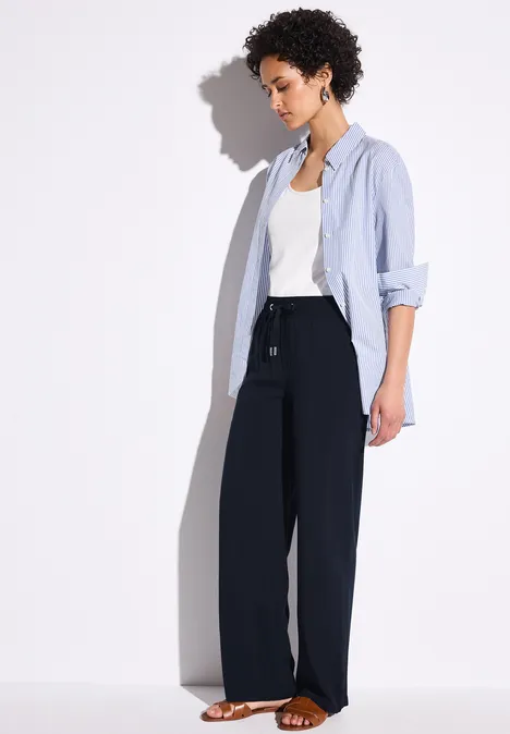 Wide Leg Hose deep blue