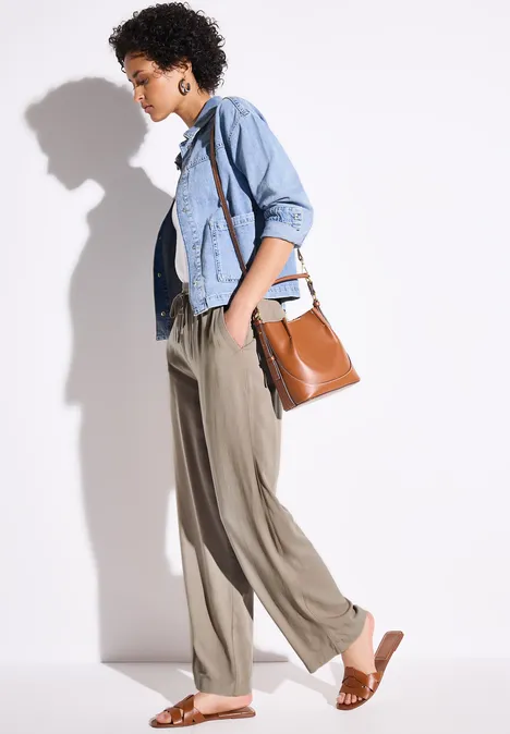 Wide Leg Hose safari beige