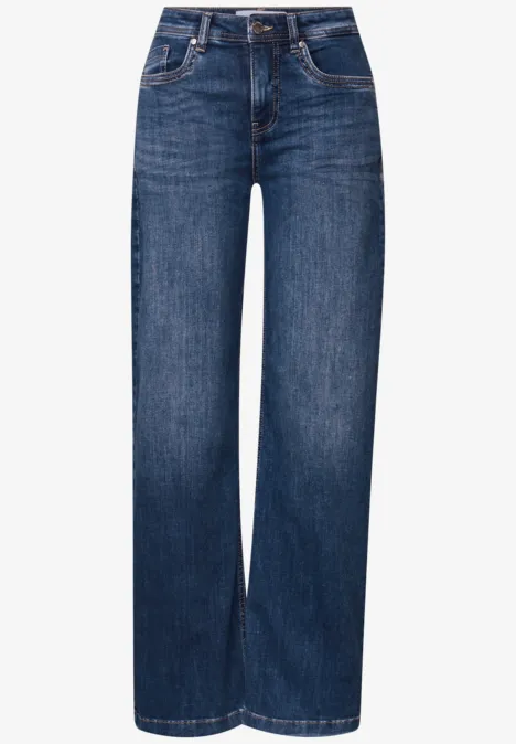 Wide Legs Jeans mid blue soft washed