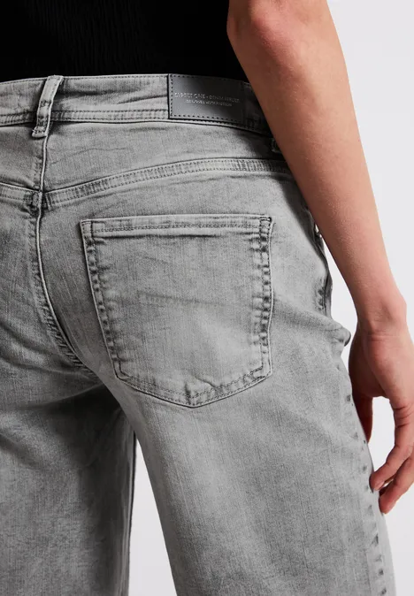 Jeans mit Schmucksteinen Light Grey Washed