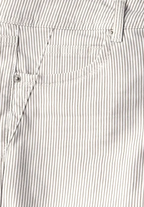 Gestreifte 7/8 Jeans Beige Stripe Washed