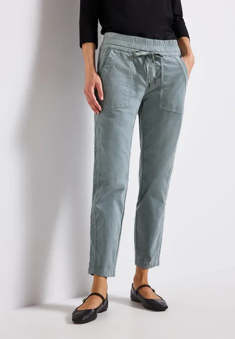 Loose Fit pantalon en velours côtelé washed blue