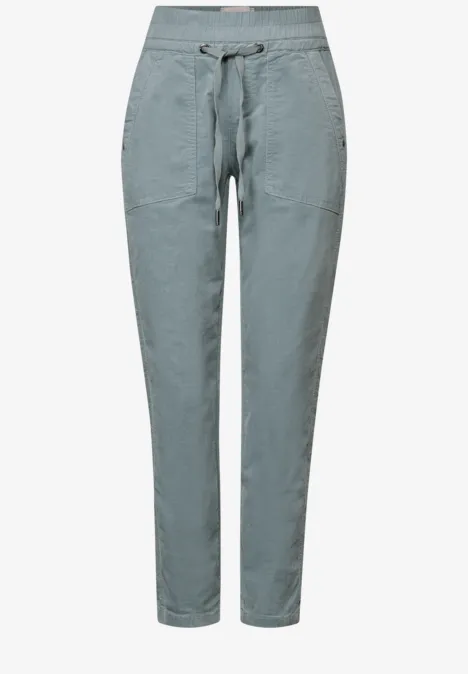 Loose Fit corduroy broek washed blue