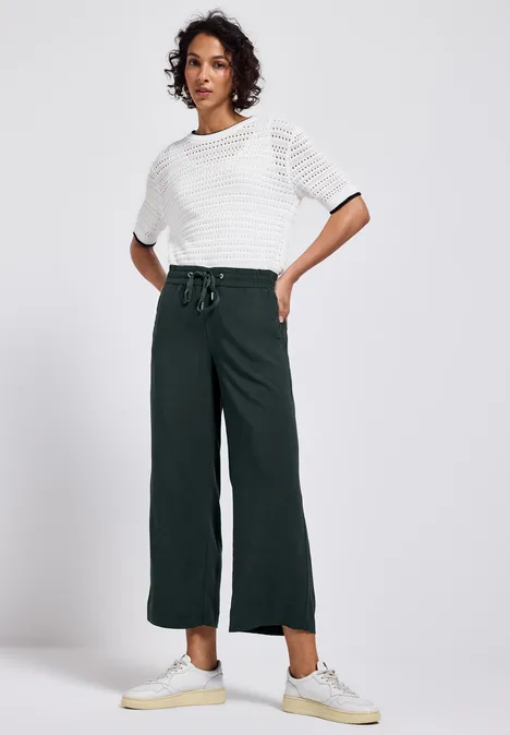 Wide Leg Hose pine grove green