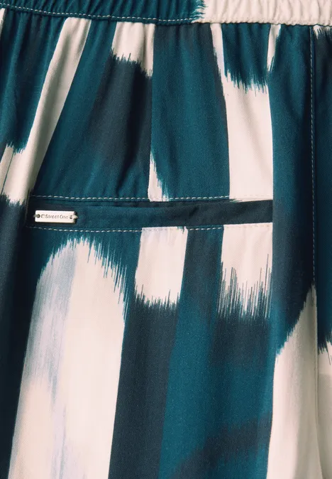 Ikat Wide Leg Hose tide blue