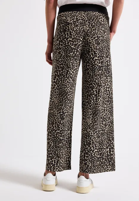 Jersey-Hose mit Leo-Muster Black