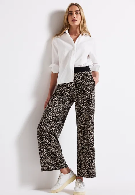 Jersey-Hose mit Leo-Muster Black