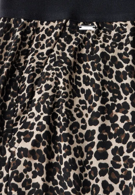 Jersey-Hose mit Leo-Muster Black