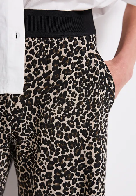 Jersey-Hose mit Leo-Muster Black