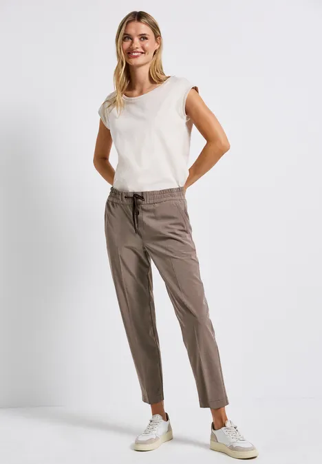 Leichte Jacquard-Hose nomad brown