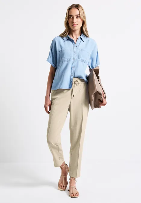 Melange-Look Hose coastal beige