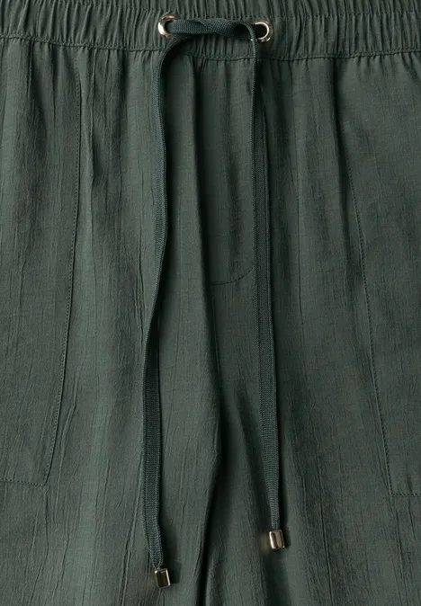 Wide Leg Strukturhose mid green