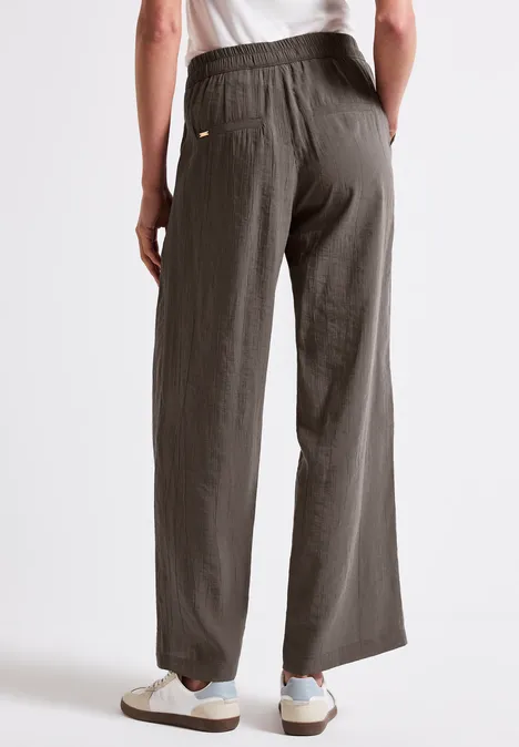 Wide Leg Strukturhose nomad brown