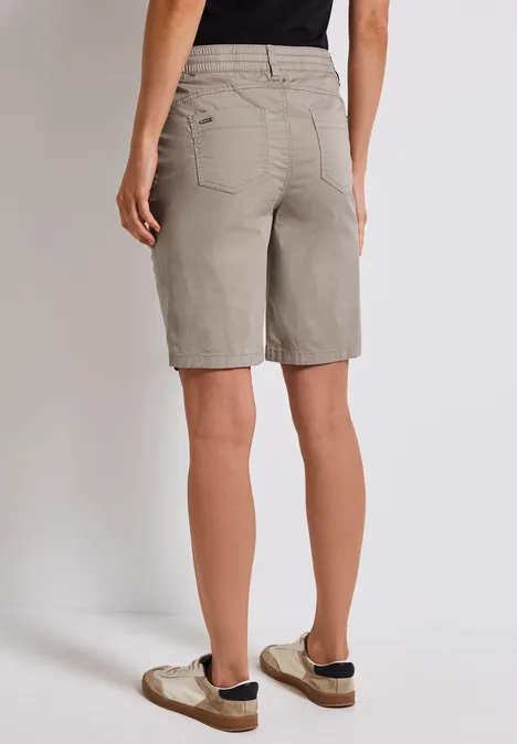 Bermuda mit String-Detail tumbled beige