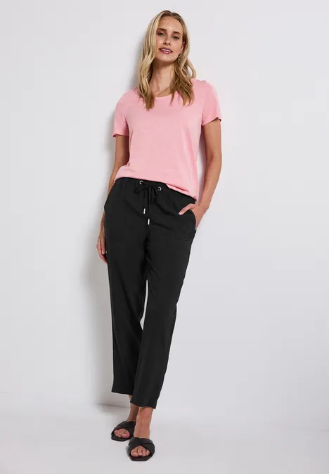 Loose Fit Hose mit Struktur Black