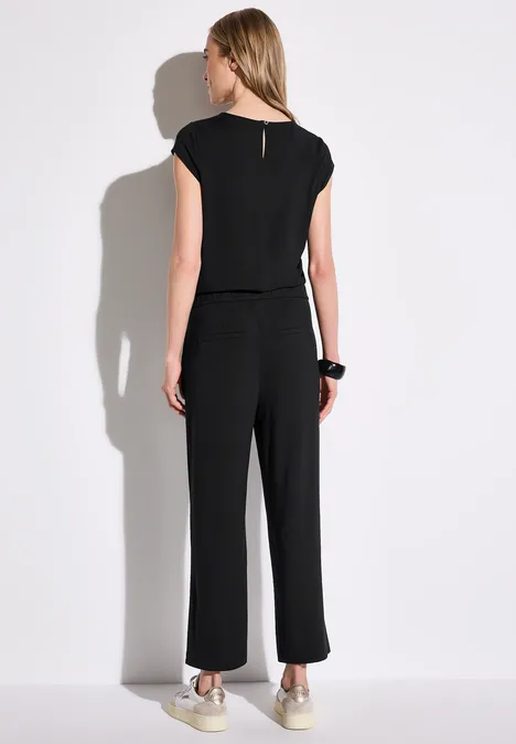 Wide Leg Jersey-Jumpsuit Black