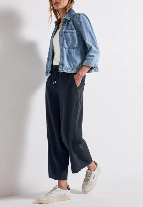 Wide Leg Hose deep blue