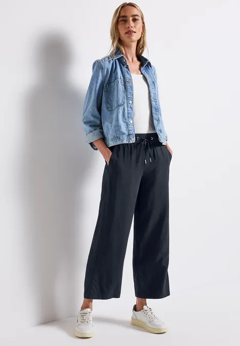 Wide Leg Hose deep blue
