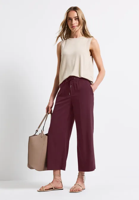 Wide Leg Hose dark cherry red