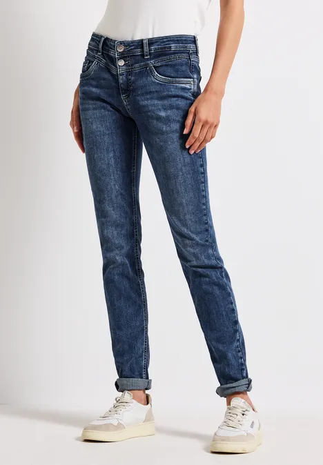Jeans casual fit mid blue random washed