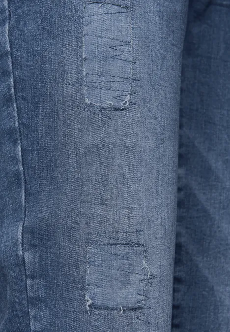 Boyfriend Jeans mid blue random washed