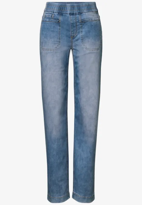 Jeans mit Elastikbund Light Blue Washed
