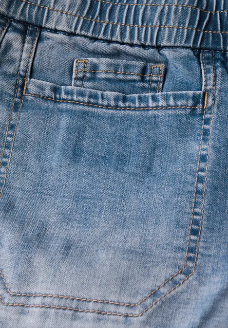 Jeans mit Elastikbund Light Blue Washed