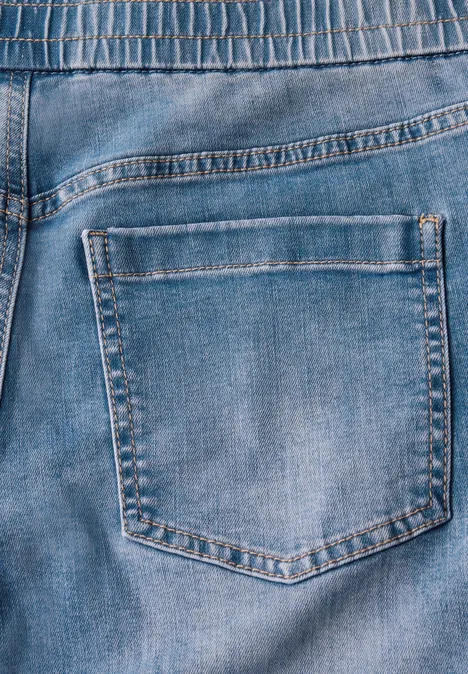 Jeans mit Elastikbund Light Blue Washed