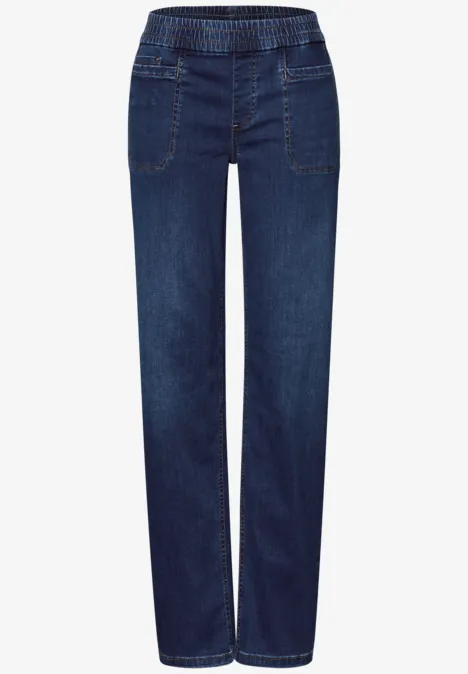 Jeans avec taille élastique deep indigo washed