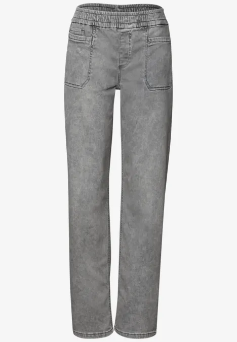 Jeans met elastische tailleband Light Grey Washed