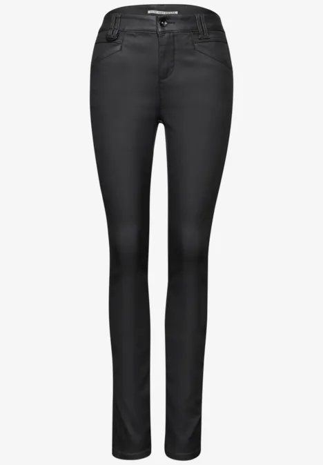 Slim Fit Coated Hose Black