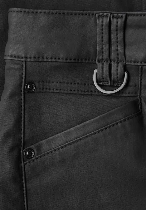 Slim Fit Coated Hose Black