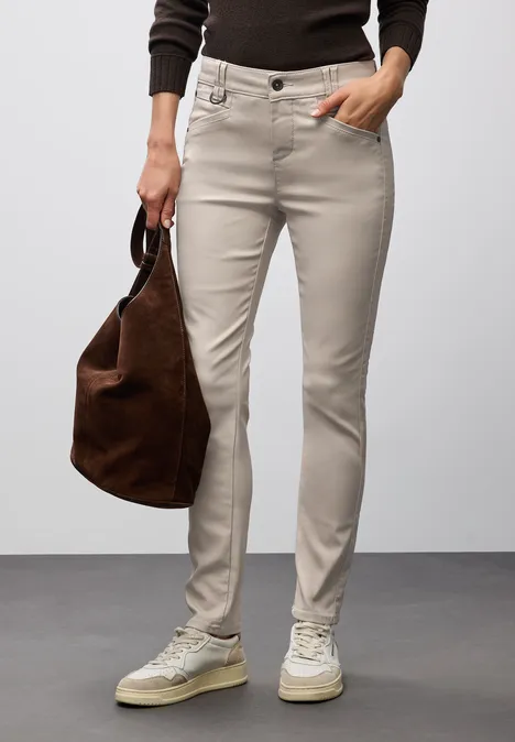 Slim Fit Coated Hose dark moonstone sand