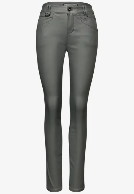 Slim Fit Coated Hose balsam green