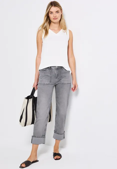 Straight Leg Jeans Grey Random washed