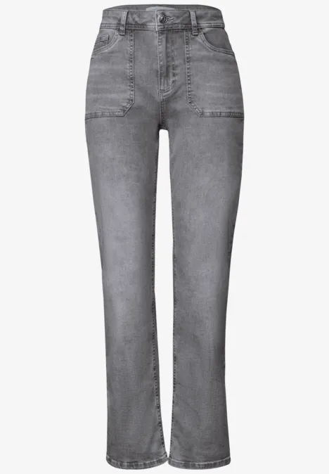 Straight Leg Jeans Grey Random washed