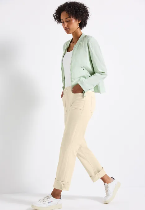 Straight Leg Jeans Ecru washed