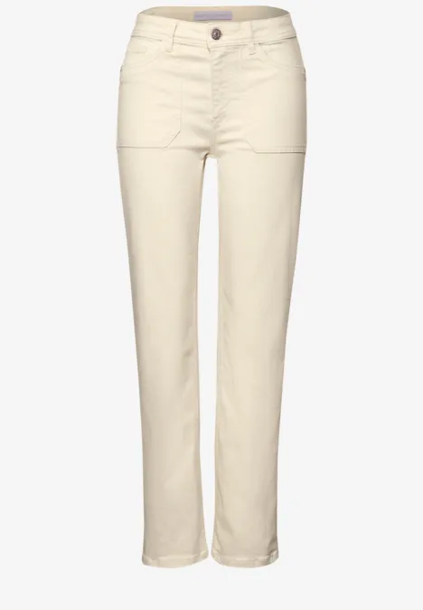 Straight Leg Jeans Ecru washed
