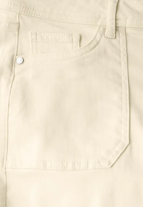 Straight Leg Jeans Ecru washed