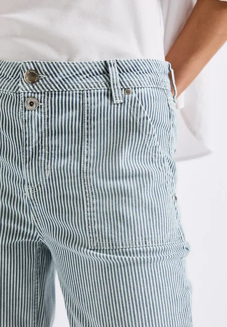 Gestreifte Jeans Indigo Stripe Washed