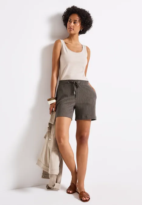 Strukturshorts dark tumbled beige