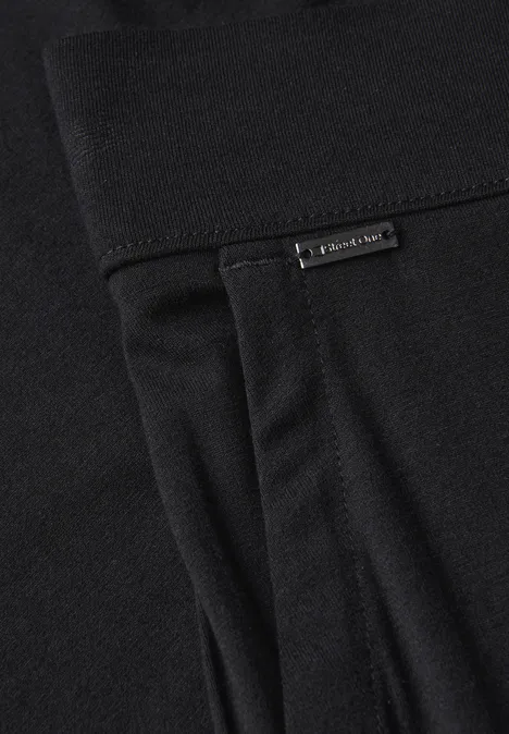Wide Leg Jersey-Hose Black