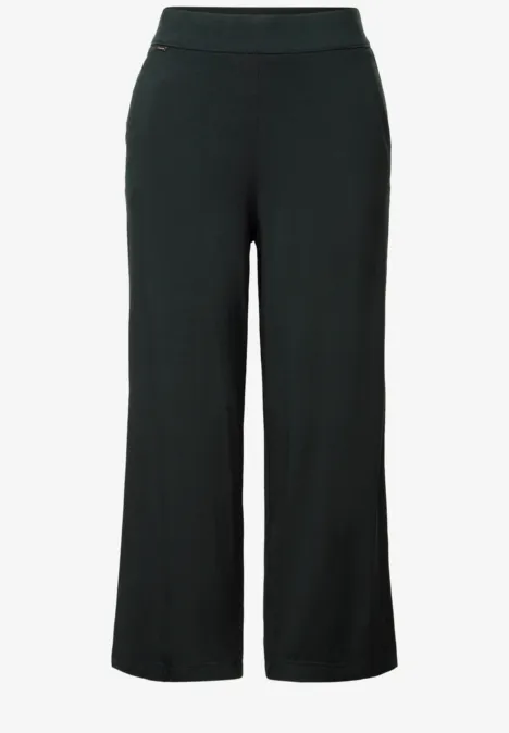 Pantalon 7/8 Wide Leg en jersey pine grove green