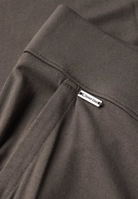 Wide Leg Jersey-Hose nomad brown