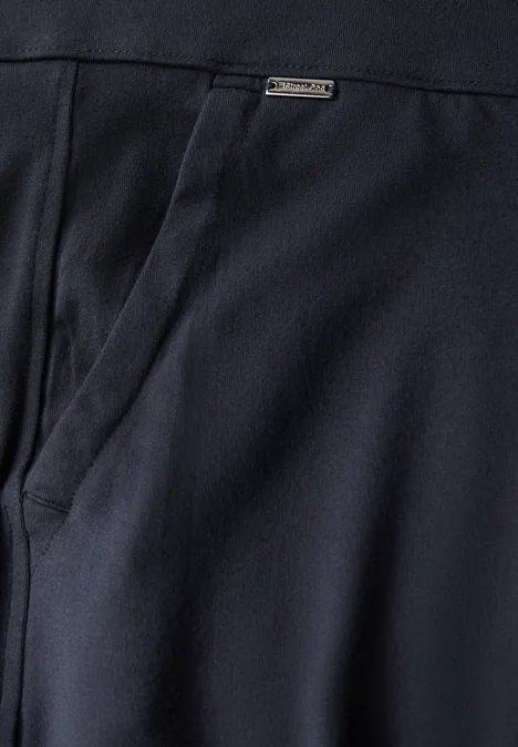 Wide Leg Jersey-Hose deepwater blue