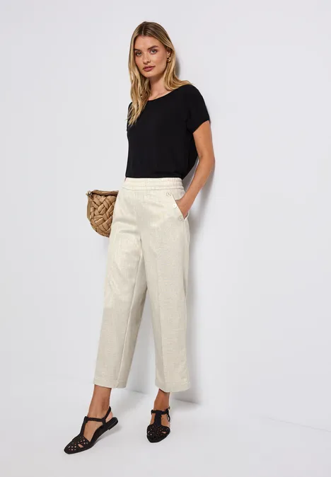 Schimmernde Hose silkstone white