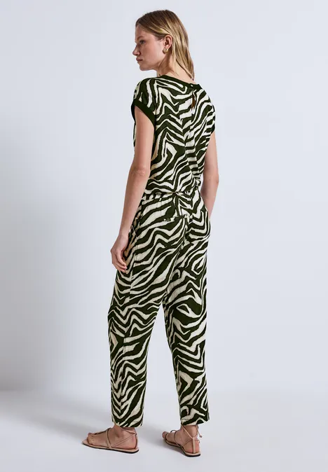 Gemusterter Jumpsuit pine grove green