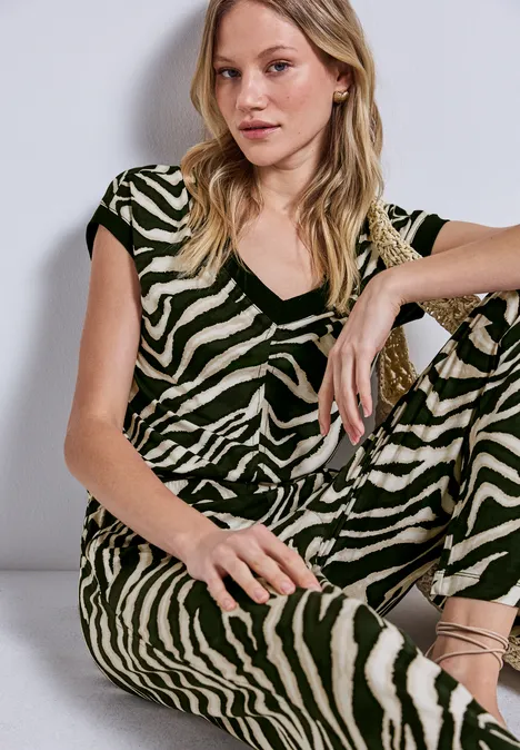 Gemusterter Jumpsuit pine grove green