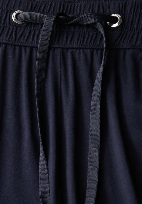 Wide Leg Hose mit Jogg Bund deep blue