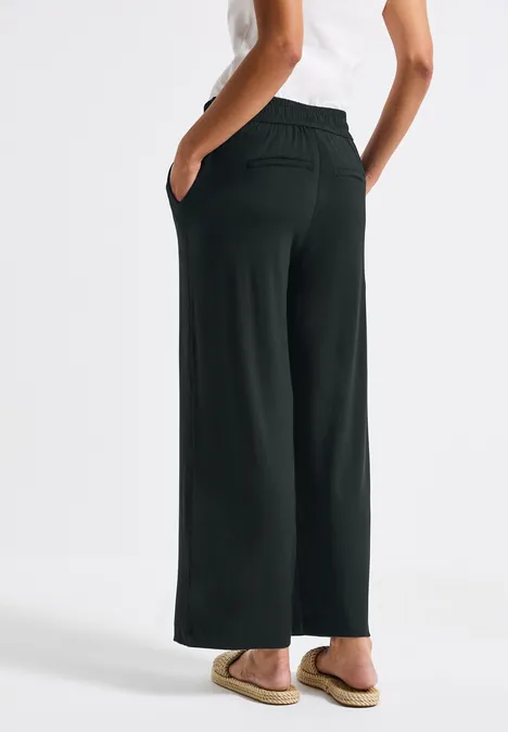 Wide Leg Hose mit Jogg Bund pine grove green